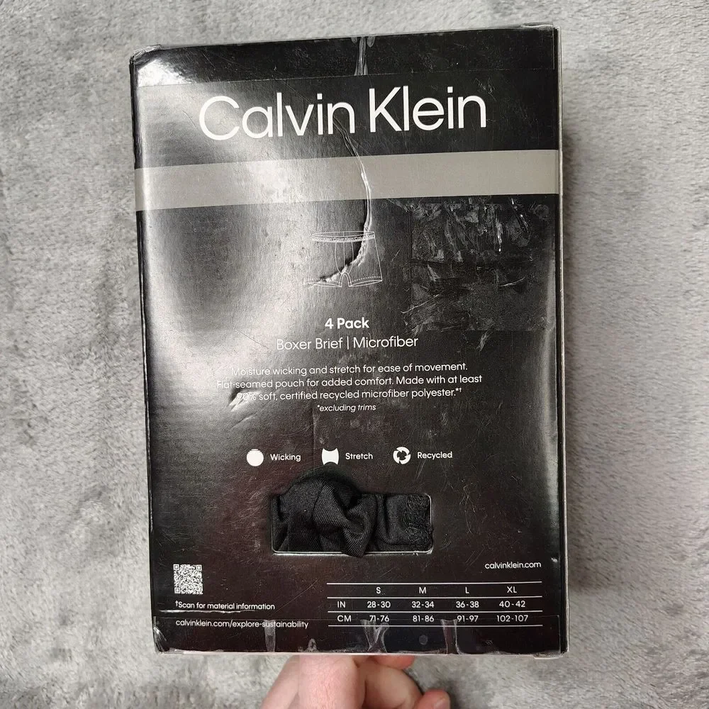Calvin Klein Polyester Stretch 4-Pack Boxer Brief Mens‎ Size XL Multicolor Soft